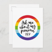 Frag mir von meinem Pronoun? Postkarte (Vorne/Hinten)