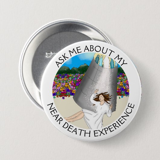 Frag mir von meiner Nahtoderfahrung Button (Vorne & Hinten)