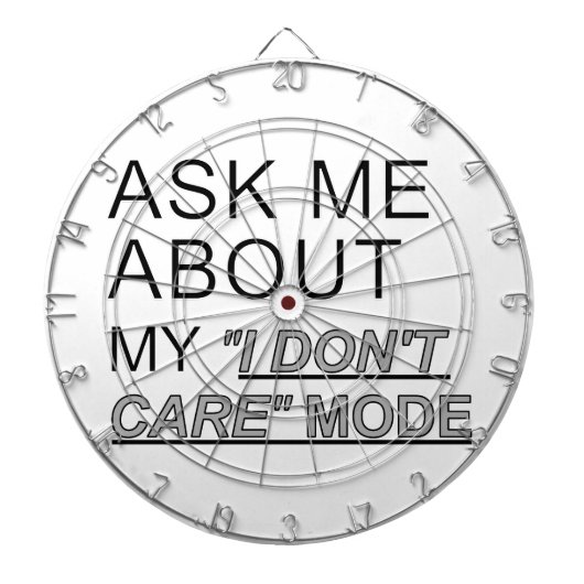 Frag mir, wie ich mich nicht kümmere dartscheibe (vorne)