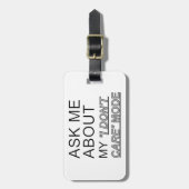 Frag mir, wie ich mich nicht kümmere gepäckanhänger (Vorderseite vertikal)