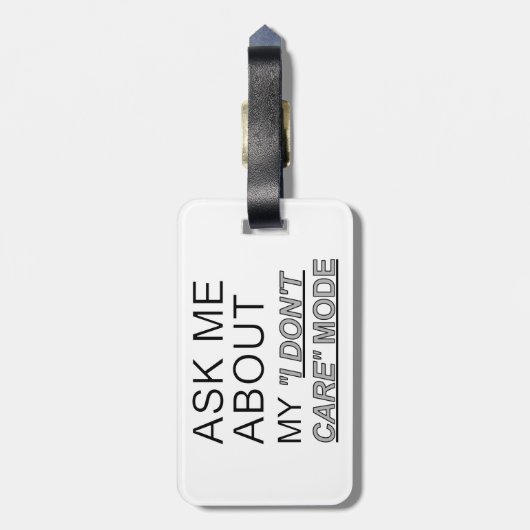 Frag mir, wie ich mich nicht kümmere gepäckanhänger (Rückseite vertikal)