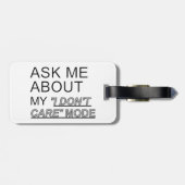 Frag mir, wie ich mich nicht kümmere gepäckanhänger (Rückseite horizontal)