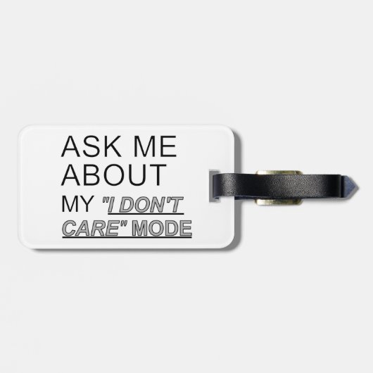 Frag mir, wie ich mich nicht kümmere gepäckanhänger (Rückseite horizontal)