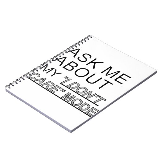 Frag mir, wie ich mich nicht kümmere notizblock (Linke Seite)