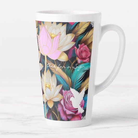 Frag nach einem Zeichen-Latte-Mug Milchtasse (Rechts)