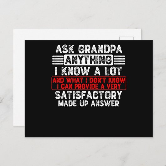 Frag Opa Alles Postkarte (Vorne/Hinten)