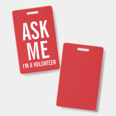 Frag| Rotes Volunteers-Abzeichen Ausweis (Vorder- & Rückseite)