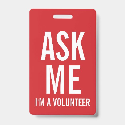 Frag| Rotes Volunteers-Abzeichen Ausweis (Vorderseite)