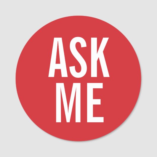 Frag| Rotes Volunteers-Abzeichen Namensschild (Vorderseite)