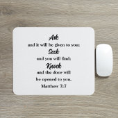 Frag Seek Knock Matthew 7:7 Bibelverse Mousepad