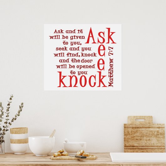 Frag Seek Knock Poster (Küche)