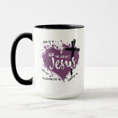 FRAG ÜBER JESUS Christlich Gospel Scripture Lila Tasse (Links)