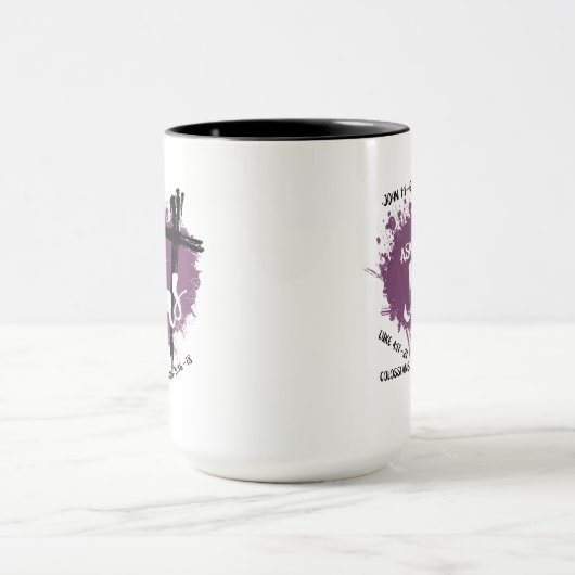 FRAG ÜBER JESUS Christlich Gospel Scripture Lila Tasse (Zentrum)