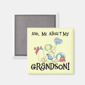 Frag über meine Grandson Tshirts und Geschenke Magnet (Vorderseite/Rückseite)