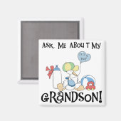 Frag über meine Grandson Tshirts und Geschenke Magnet (Vorderseite/Rückseite)
