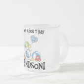 Frag über meine Grandson Tshirts und Geschenke Mattglastasse (VorderseiteRechts)