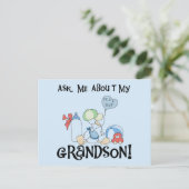 Frag über meine Grandson Tshirts und Geschenke Postkarte (Stehend Vorderseite)