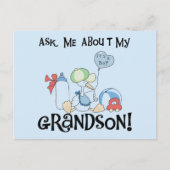 Frag über meine Grandson Tshirts und Geschenke Postkarte (Vorderseite)