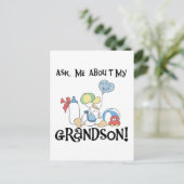 Frag über meine Grandson Tshirts und Geschenke Postkarte (Stehend Vorderseite)