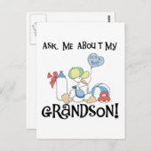 Frag über meine Grandson Tshirts und Geschenke Postkarte (Vorne/Hinten)