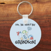 Frag über meine Grandson Tshirts und Geschenke Schlüsselanhänger (Vorderseite)