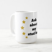 "Frag über meine Stuhlgebühr" - Black with Gold St Kaffeetasse (Vorderseite Links)