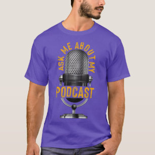 Frag über Podcast Vintager Mikrofon-Podcaster T-Shirt