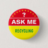Frag über RECYCLE - personalisierter Text Button (Vorderseite)