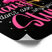 Frag, warum ich Crazy Flamingo Stupid Pink Funn? Poster (Ecke)