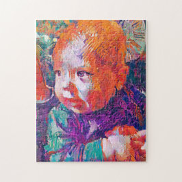 Frage in den Augen eines Babys whimsical Puzzle