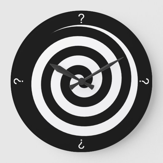 Frage Mark Black Spiral Wall Clock Große Wanduhr (Vorderseite)