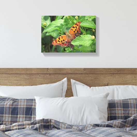 Frage Mark Butterfly über Lantana Wrapped Canvas Leinwanddruck (Insitu (Schlafzimmer))