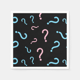 Frage Mark Gender Reveal Black Serviette