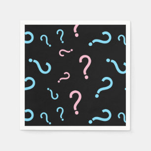 Frage Mark Gender Reveal Black Serviette