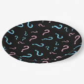 Frage Mark Gender Reveal Party Black Pappteller (Schrägansicht)