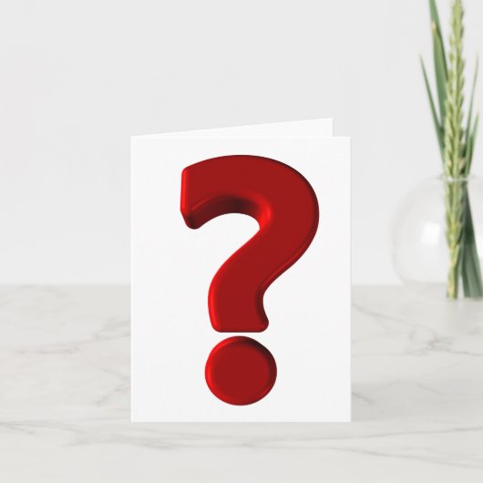 Frage-Mark-Grußkarte Karte (Vorderseite)