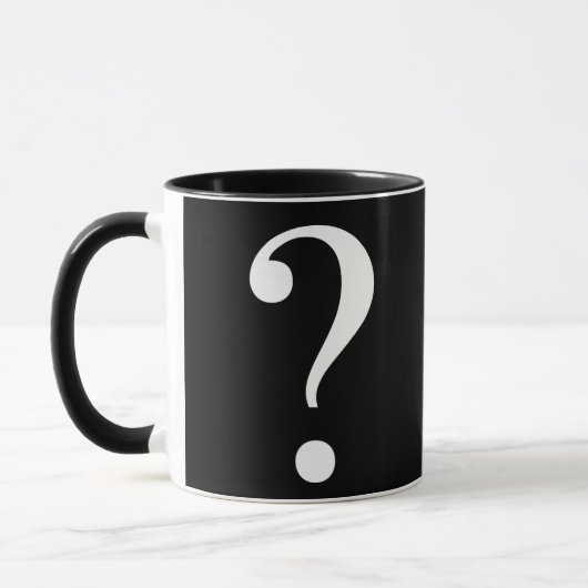 Frage Mark Mystery Dare Schwarz-weiße Tasse (Links)