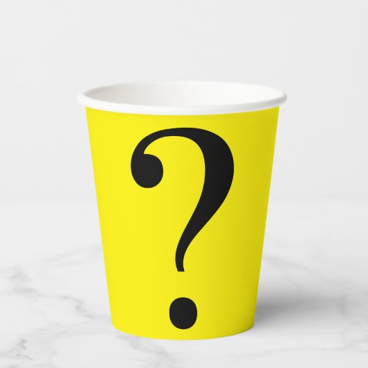 Frage Mark Mystery Dare Yellow Black Paper Cups Pappbecher (Vorderseite)