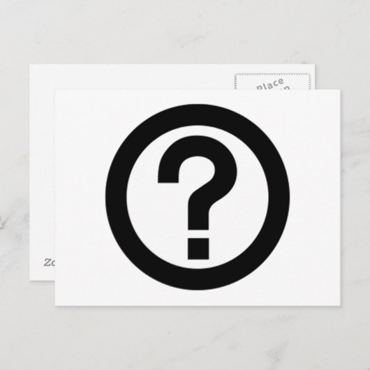 Frage Mark Sign Postkarte (Vorne/Hinten)