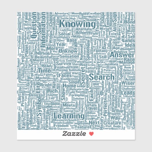 Frageanhang Nuage Motss TextMotif-Meldung Aufkleber (Blatt)