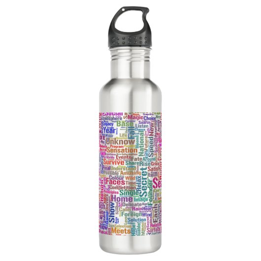 Frageanhang Nuage Motss TextMotif-Meldung Edelstahlflasche (Vorderseite)