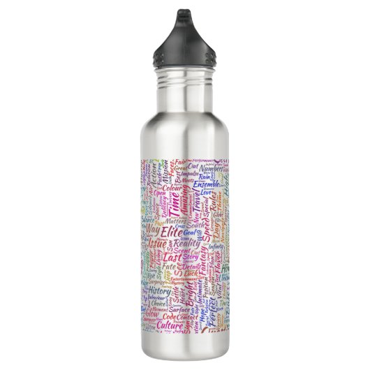 Frageanhang Nuage Motss TextMotif-Meldung Edelstahlflasche (Rechts)