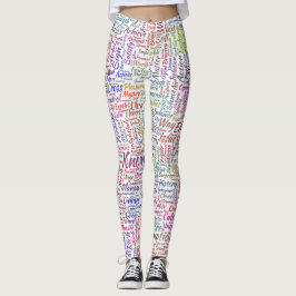Frageanhang Nuage Motss TextMotif-Meldung Leggings