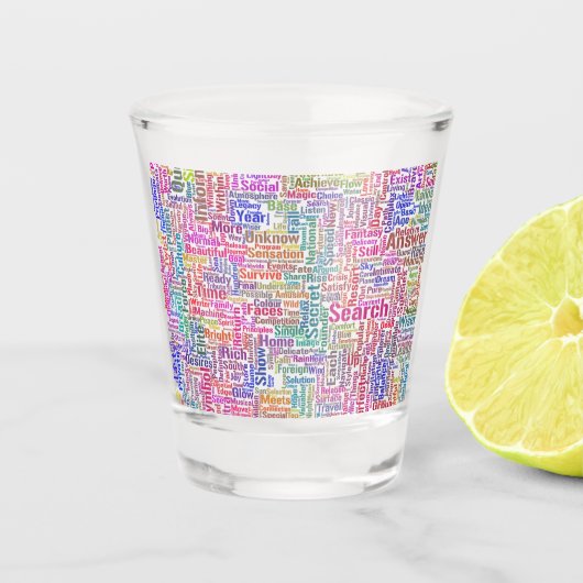 Frageanhang Nuage Motss TextMotif-Meldung Schnapsglas (Vorderseite)