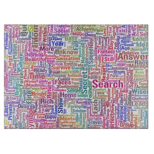 Frageanhang Nuage Motss TextMotif-Meldung Schneidebrett (Vorderseite)