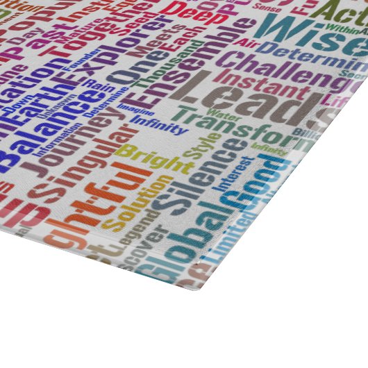 Frageanhang Nuage Motss TextMotif-Meldung Schneidebrett (Ecke)