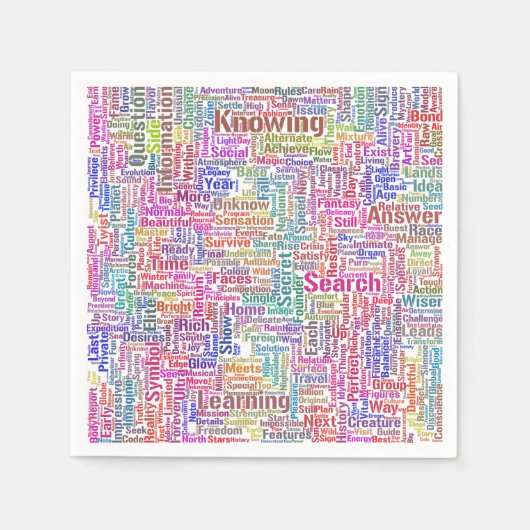 Frageanhang Nuage Motss TextMotif-Meldung Serviette (Vorderseite)