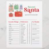 Fragebogen zum geheimen Santa Gift-Austausch Flyer (Vorne)