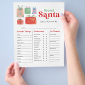 Fragebogen zum geheimen Santa Gift-Austausch Flyer (Hand)