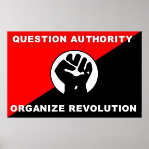Fragen-Berechtigung organisieren Revolutionsplakat Poster